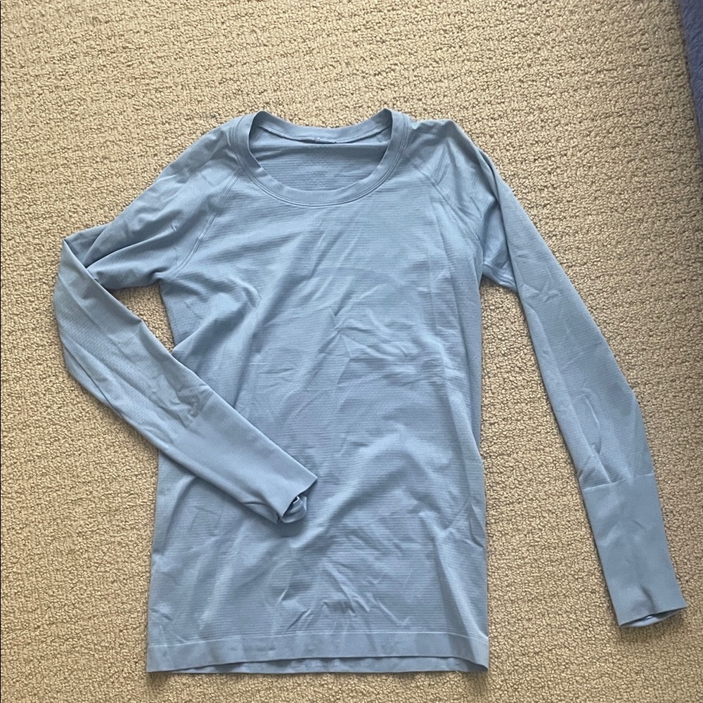 lululemon light blue swiftly long sleeve top